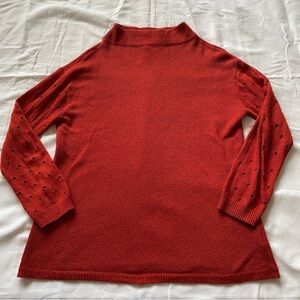 Anthropologie Moth Medium ‘Ceres’ Burnt Orange Sweater ~ Perforated Sleeves BOHO